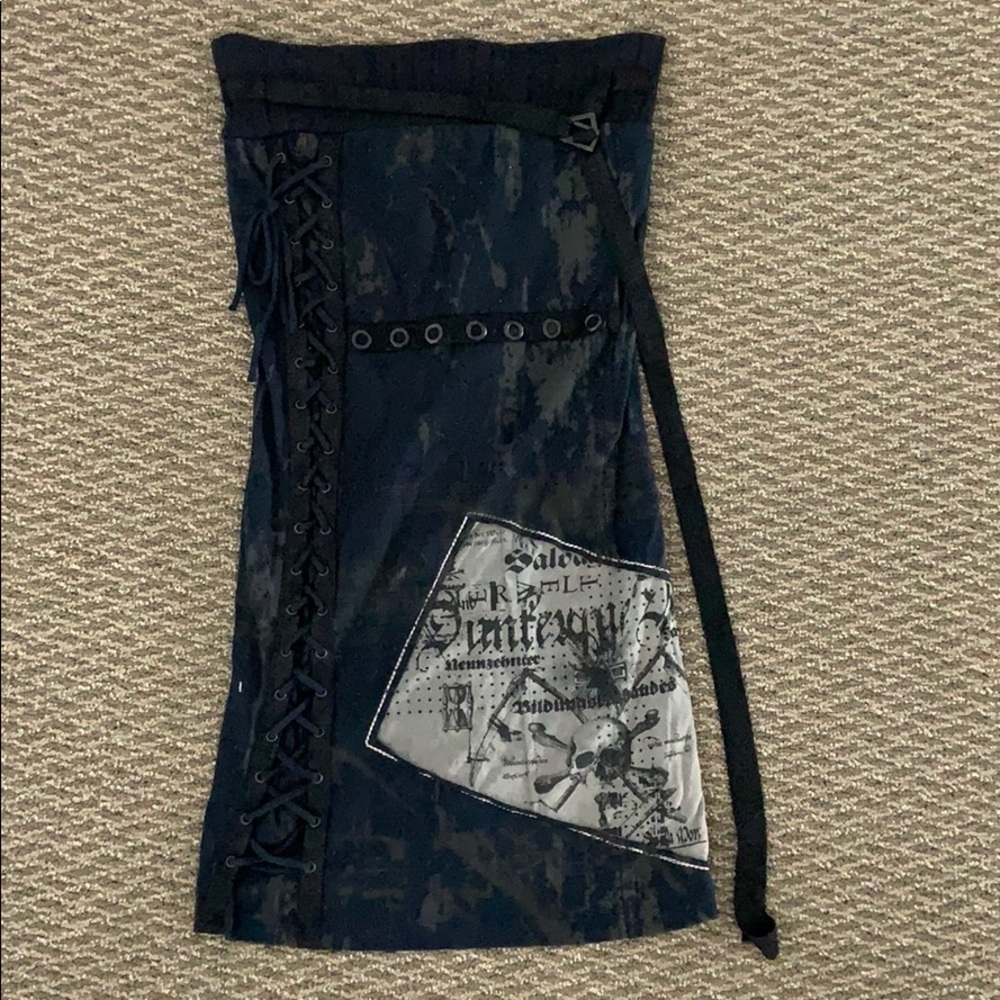 Salvage Black Strapless Embellished Dress